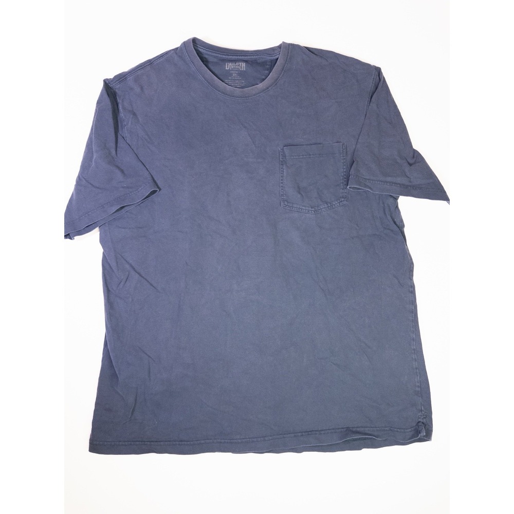 Duluth Trading Co Shirt Mens 2XL Blue Longtail T Pocket Workwear Outdoor Casual